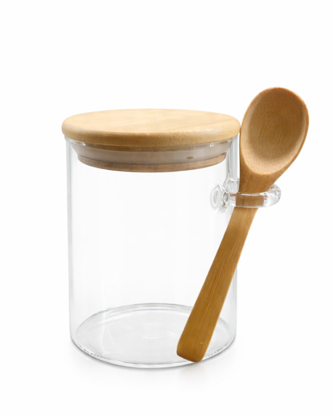 Glass Jar with Wooden Spoon